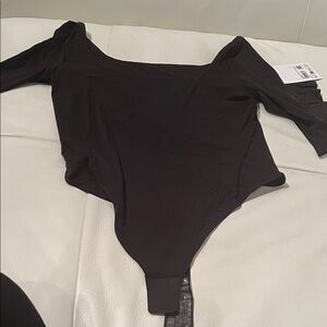 lululemon athletica Nulu Wundemost Square Neck Long Sleeve Black Bodysuit